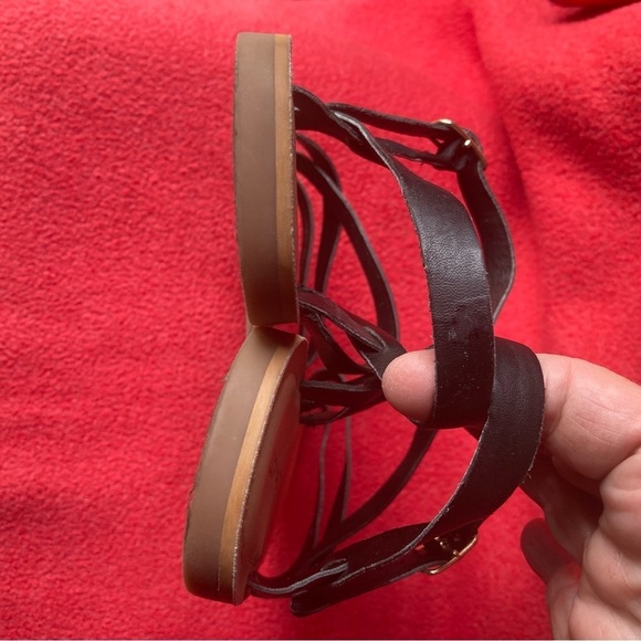 LUCKY BRAND Sz 9 Strappy Leather Buckle Closure Made in  Brazil Sandals - Picture 6 of 11